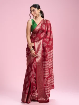 Rust Red Elegance Saree